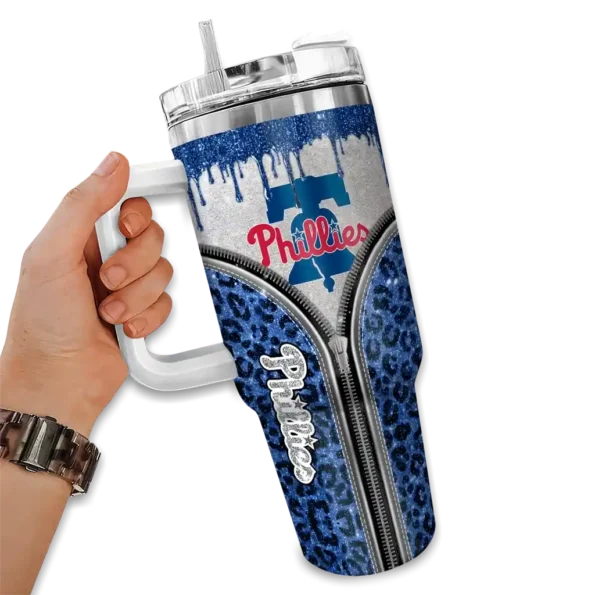 personalized philadelphia phillies leopard zipper blue curved tumbler fashion forward 1.webp