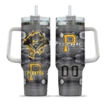 personalized pittsburgh pirates superman shield black gray curved tumbler best selling 1.webp