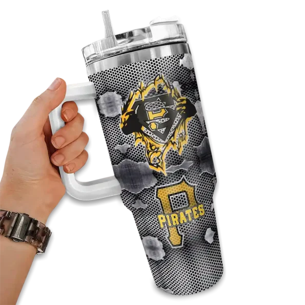personalized pittsburgh pirates superman shield black gray curved tumbler fashion forward 1.webp