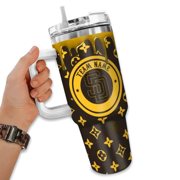 personalized san diego padres bullseye drips brown curved tumbler fashion forward 1.webp