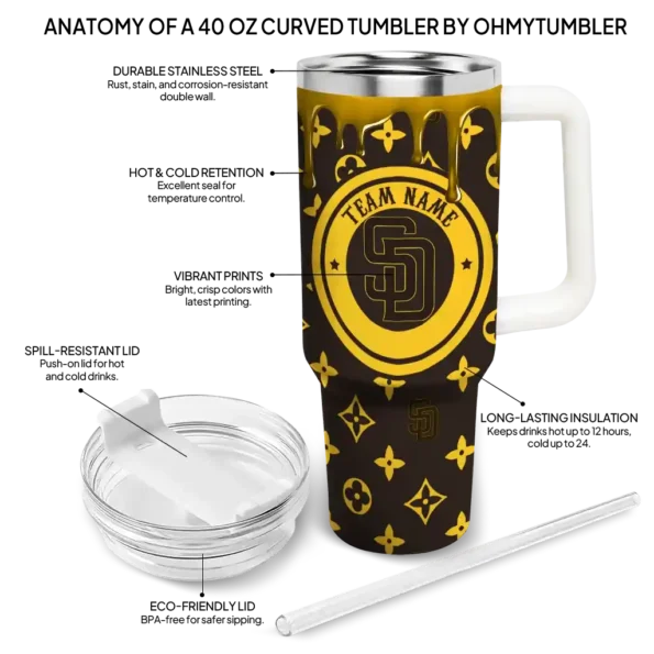 personalized san diego padres bullseye drips brown curved tumbler new arrival 1.webp