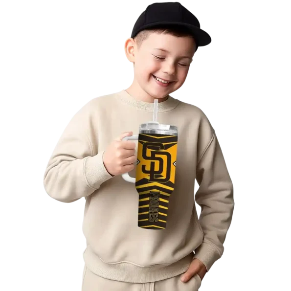 personalized san diego padres chevron layers brown curved tumbler latest model 1.webp