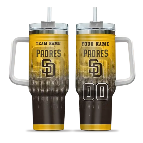 personalized san diego padres gradient dots brown curved tumbler best selling 1.webp