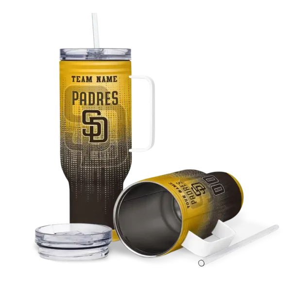 personalized san diego padres gradient dots brown curved tumbler high quality 1.webp