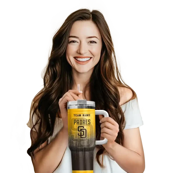 personalized san diego padres gradient dots brown curved tumbler premium grade 1.webp