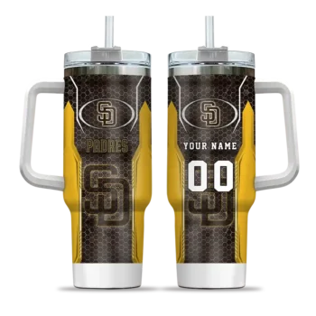 personalized san diego padres hexagon armor brown curved tumbler best selling 1.webp