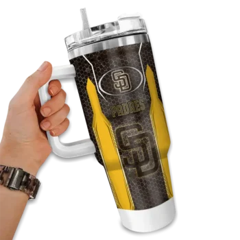 personalized san diego padres hexagon armor brown curved tumbler fashion forward 1.webp