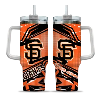 personalized san francisco giants abstract paths orange curved tumbler best selling 1.webp