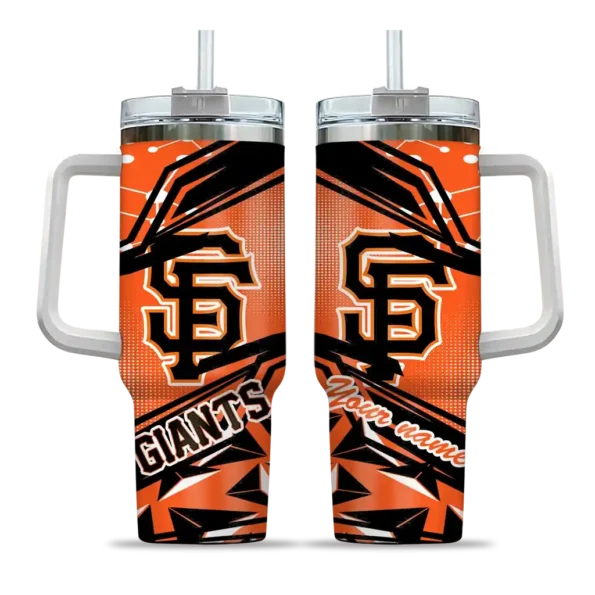 personalized san francisco giants abstract paths orange curved tumbler best selling 1.webp