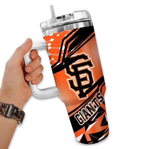 personalized san francisco giants abstract paths orange curved tumbler fashion forward 1.webp