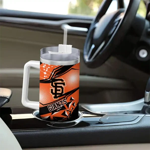 personalized san francisco giants abstract paths orange curved tumbler trendy 1.webp
