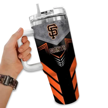 personalized san francisco giants arrow armor orange black curved tumbler fashion forward 1.webp