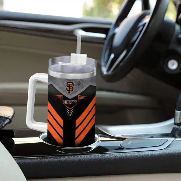 personalized san francisco giants arrow armor orange black curved tumbler trendy 1.webp