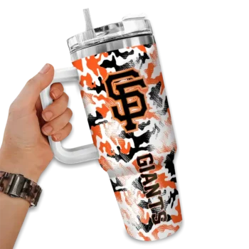 personalized san francisco giants camo mashup orange white curved tumbler fashion forward 1.webp