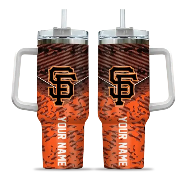personalized san francisco giants chevron stripe orange curved tumbler best selling 1.webp