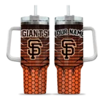 personalized san francisco giants hex texture orange curved tumbler best selling 1.webp