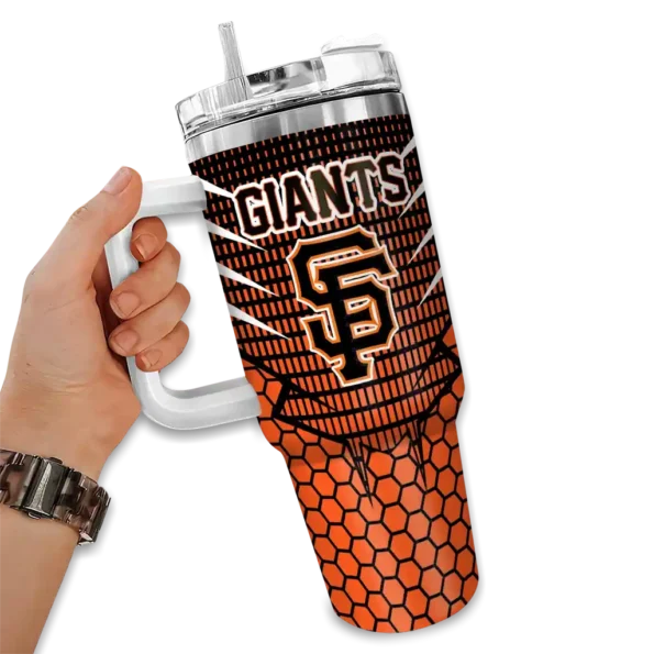 personalized san francisco giants hex texture orange curved tumbler fashion forward 1.webp