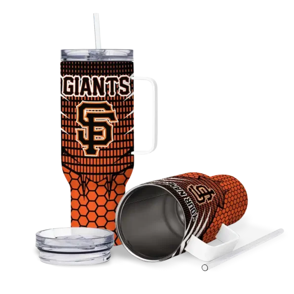 personalized san francisco giants hex texture orange curved tumbler high quality 1.webp
