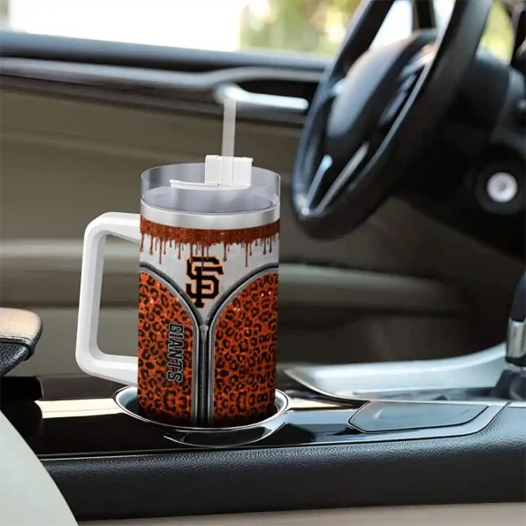 personalized san francisco giants leopard zipper orange curved tumbler trendy 1.webp