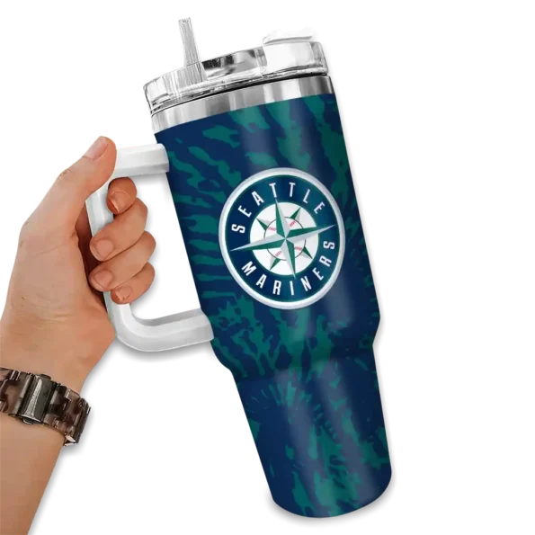 personalized seattle mariners burst swirl navy blue curved tumbler fashion forward 1.webp