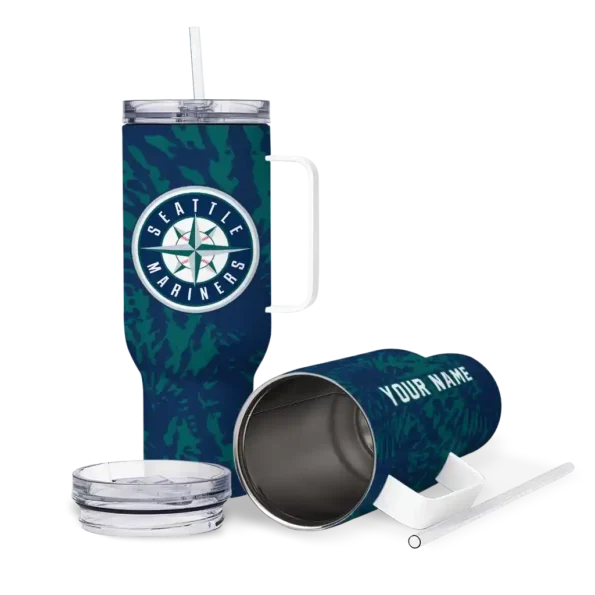 personalized seattle mariners burst swirl navy blue curved tumbler high quality 1.webp
