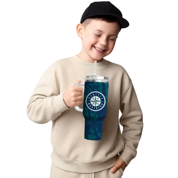 personalized seattle mariners burst swirl navy blue curved tumbler latest model 1.webp