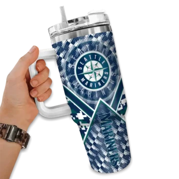 personalized seattle mariners chevron angle navy blue curved tumbler fashion forward 1.webp