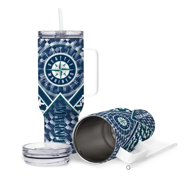 personalized seattle mariners chevron angle navy blue curved tumbler high quality 1.webp