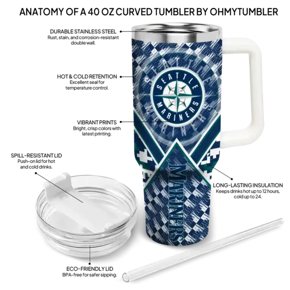 personalized seattle mariners chevron angle navy blue curved tumbler new arrival 1.webp