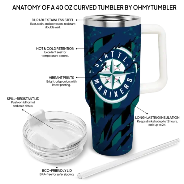 personalized seattle mariners claw cut navy blue black curved tumbler new arrival 1.webp