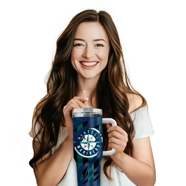 personalized seattle mariners claw cut navy blue black curved tumbler premium grade 1.webp