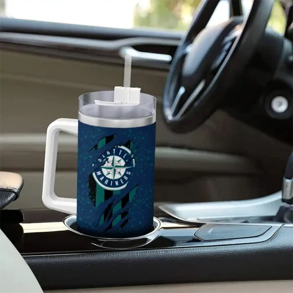 personalized seattle mariners claw cut navy blue black curved tumbler trendy 1.webp