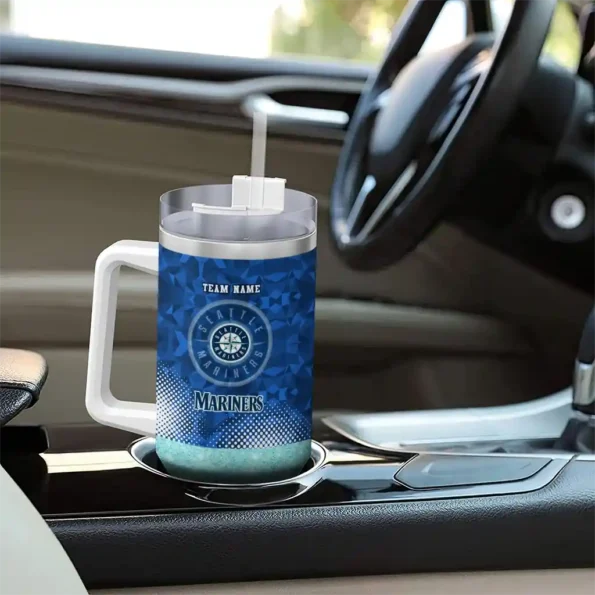 personalized seattle mariners geometric prism navy blue curved tumbler trendy 1.webp