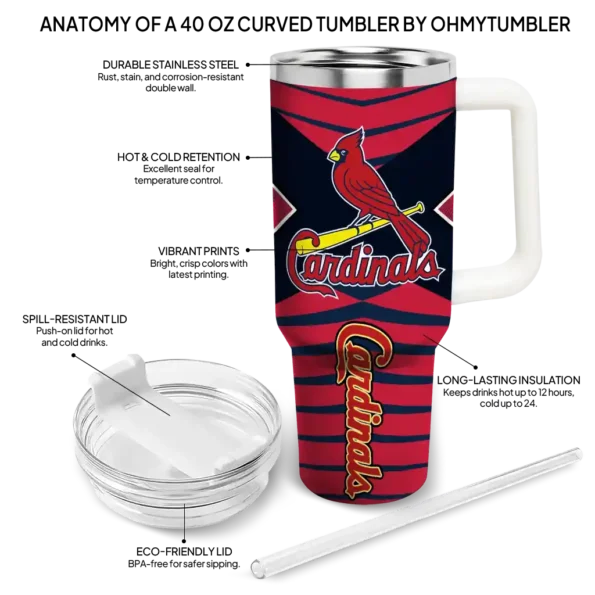 personalized st louis cardinals chevron layers red curved tumbler new arrival 1.webp