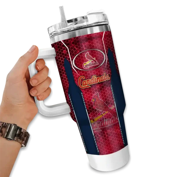 personalized st louis cardinals hexagon armor red curved tumbler fashion forward 1.webp