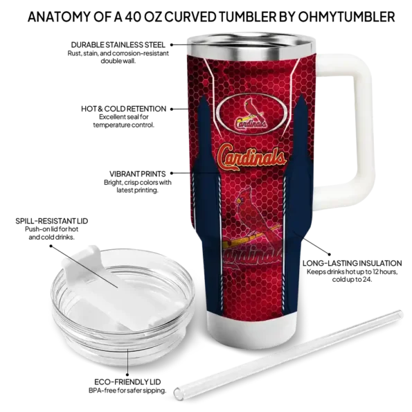 personalized st louis cardinals hexagon armor red curved tumbler new arrival 1.webp