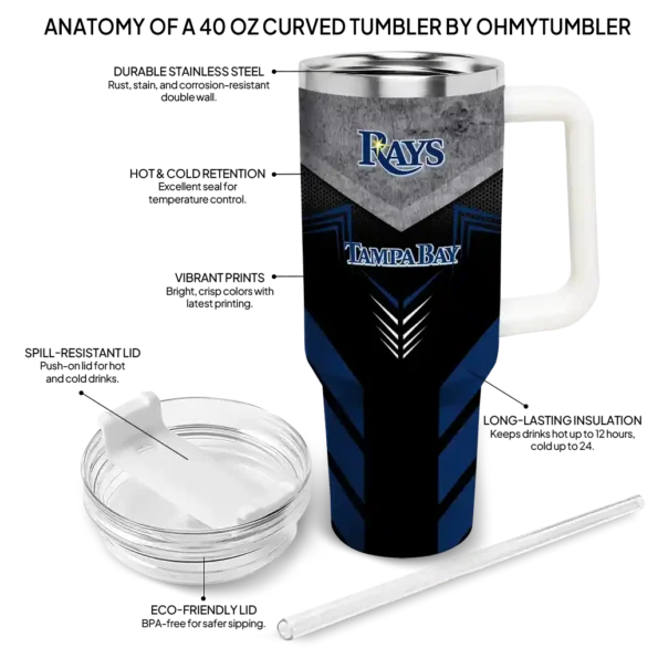 personalized tampa bay rays arrow armor navy black curved tumbler new arrival 1.webp