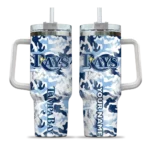 personalized tampa bay rays camo mashup navy white curved tumbler best selling 1.webp