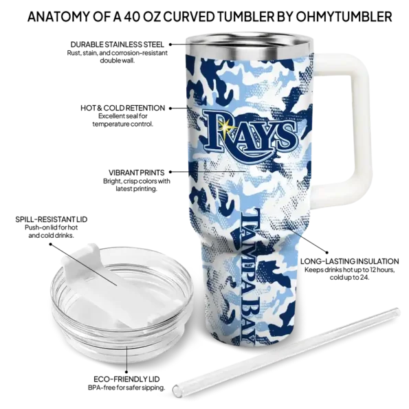 personalized tampa bay rays camo mashup navy white curved tumbler new arrival 1.webp