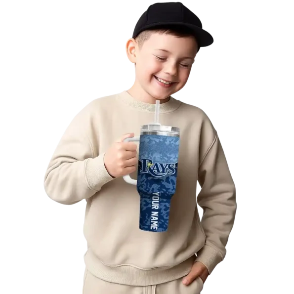personalized tampa bay rays chevron stripe navy curved tumbler latest model 1.webp