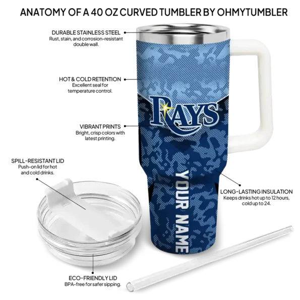 personalized tampa bay rays chevron stripe navy curved tumbler new arrival 1.webp