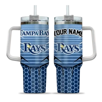 personalized tampa bay rays hex texture navy curved tumbler best selling 1.webp