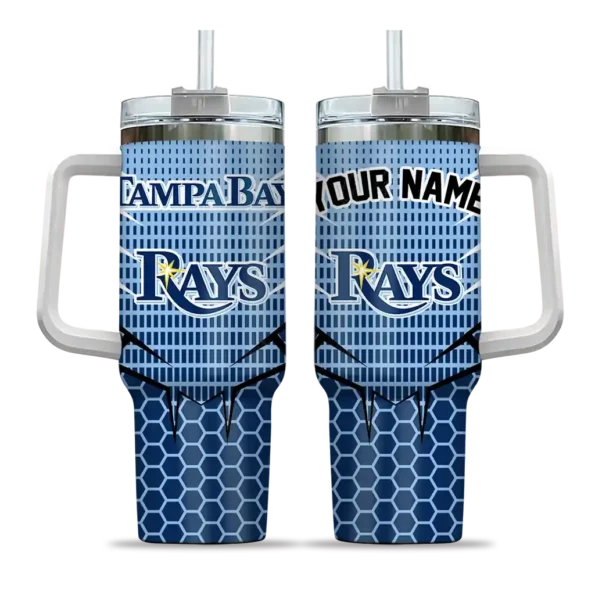 personalized tampa bay rays hex texture navy curved tumbler best selling 1.webp