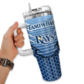 personalized tampa bay rays hex texture navy curved tumbler fashion forward 1.webp