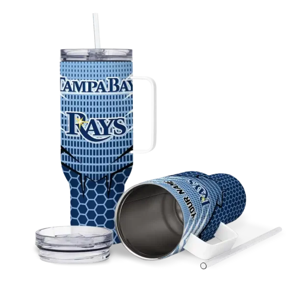 personalized tampa bay rays hex texture navy curved tumbler high quality 1.webp