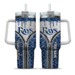 personalized tampa bay rays leopard zipper navy curved tumbler best selling 1.webp