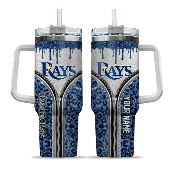 personalized tampa bay rays leopard zipper navy curved tumbler best selling 1.webp