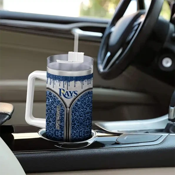 personalized tampa bay rays leopard zipper navy curved tumbler trendy 1.webp