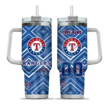 personalized texas rangers bold diamonds blue curved tumbler best selling 1.webp