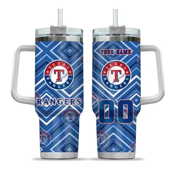personalized texas rangers bold diamonds blue curved tumbler best selling 1.webp